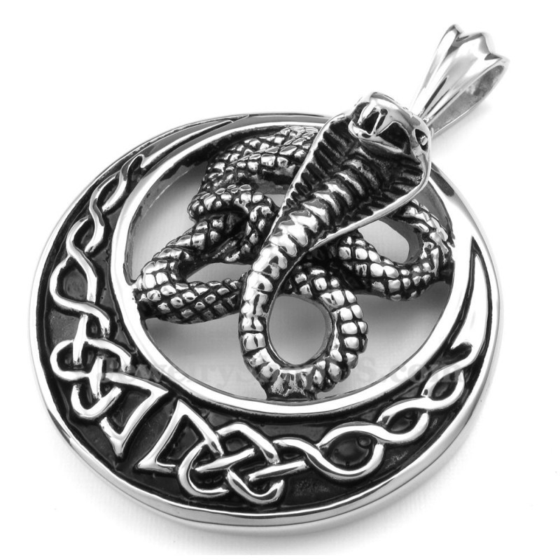 Halskette Mit Cobra-Anhänger Aus Titan (Kostenlose Kette)