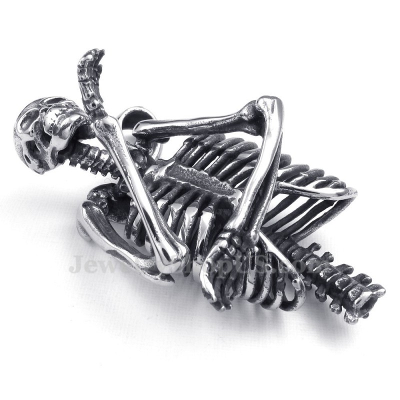 Halskette Mit Totenkopf-Anhänger Aus Titan (Kostenlose Kette) Halskette Mit Totenkopf-Anhänger Aus Titan (Kostenlose Kette)