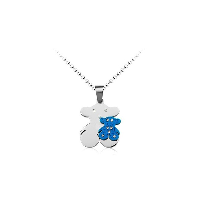Sweetheart Blauer Und Silberner Tous Titanium-Anhänger – Kostenlose Kette