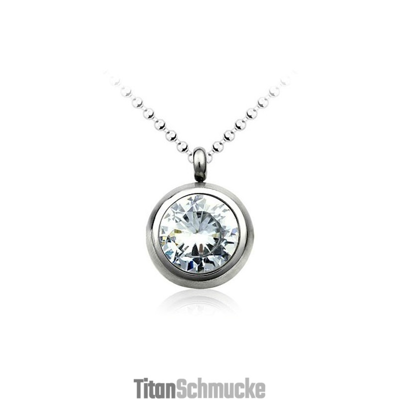 Modischer Titan-Anhänger Mit Diamant – Kostenlose Kette