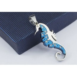 Neuer Blauer Hippocampus-Anhänger Aus Titan Mit – Kostenlose Kette