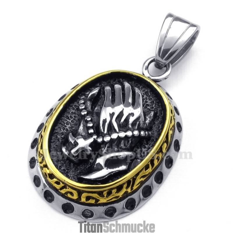 Halskette Mit Anhänger „Hände Schütteln“ Aus Titan (Inklusive Kette) Halskette Mit Anhänger „Hände Schütteln“ Aus Titan (Inklusive Kette)