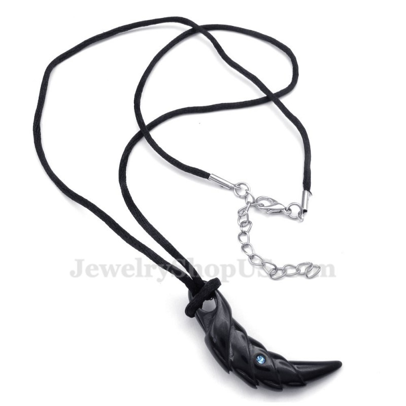 Halskette Mit Talon-Anhänger Aus Schwarzem Titan (Kostenlose Kette)