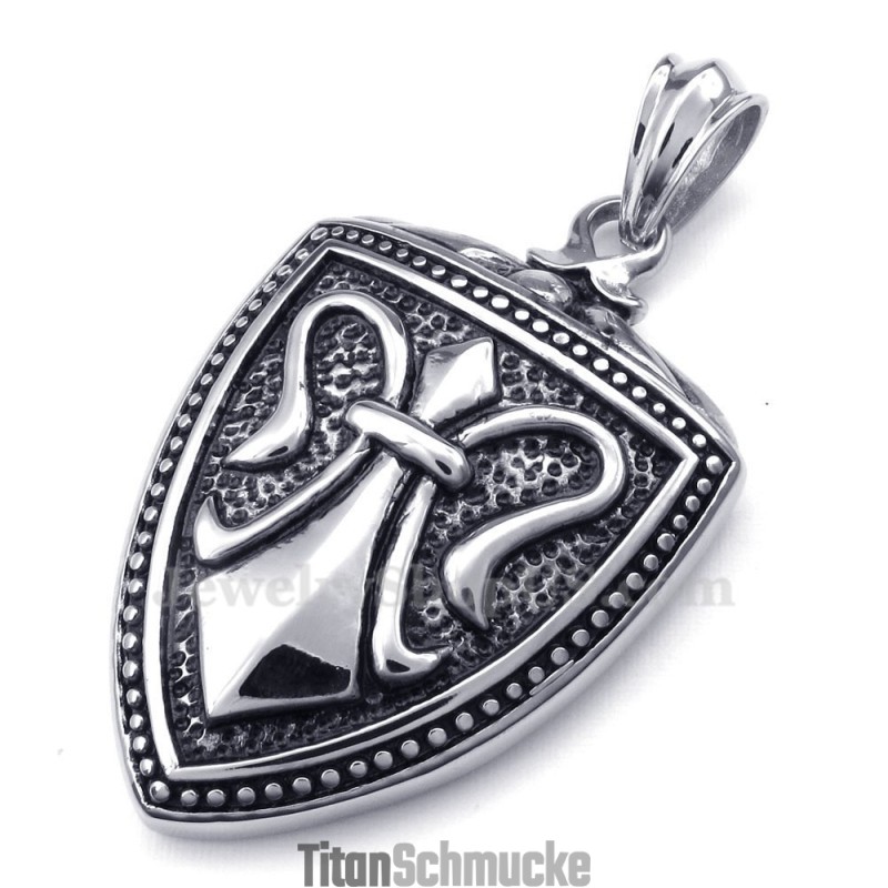 Halskette Mit Schildanhänger Aus Titan (Kostenlose Kette)