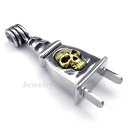 Halskette Mit Titan-Steckeranhänger Mit Totenkopfmotiv (Kostenlose Kette)