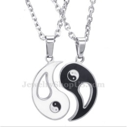 Titan-Halskette Mit Tai-Chi-Anhänger Für Paare (Kostenlose Kette) (Ein Paar)