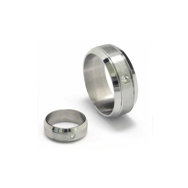 8 Mm Diamant-Unisex-Bandring Aus Titan