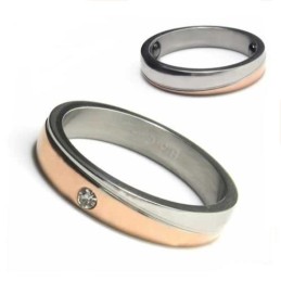 4 Mm Großer Court-Band-Ring Aus Titan Mit Und Goldeinlage