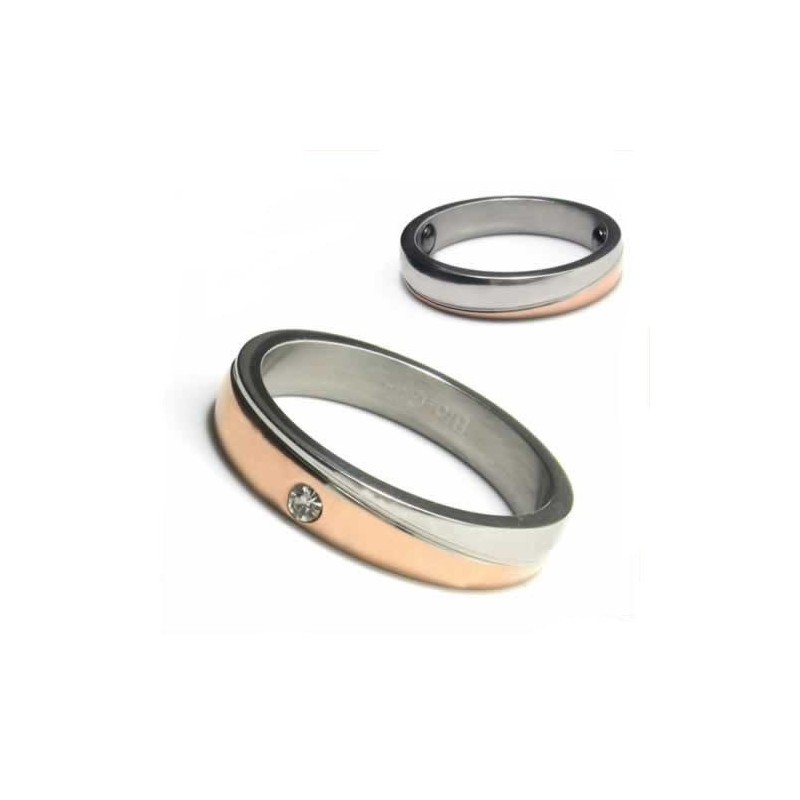 4 Mm Großer Court-Band-Ring Aus Titan Mit Und Goldeinlage
