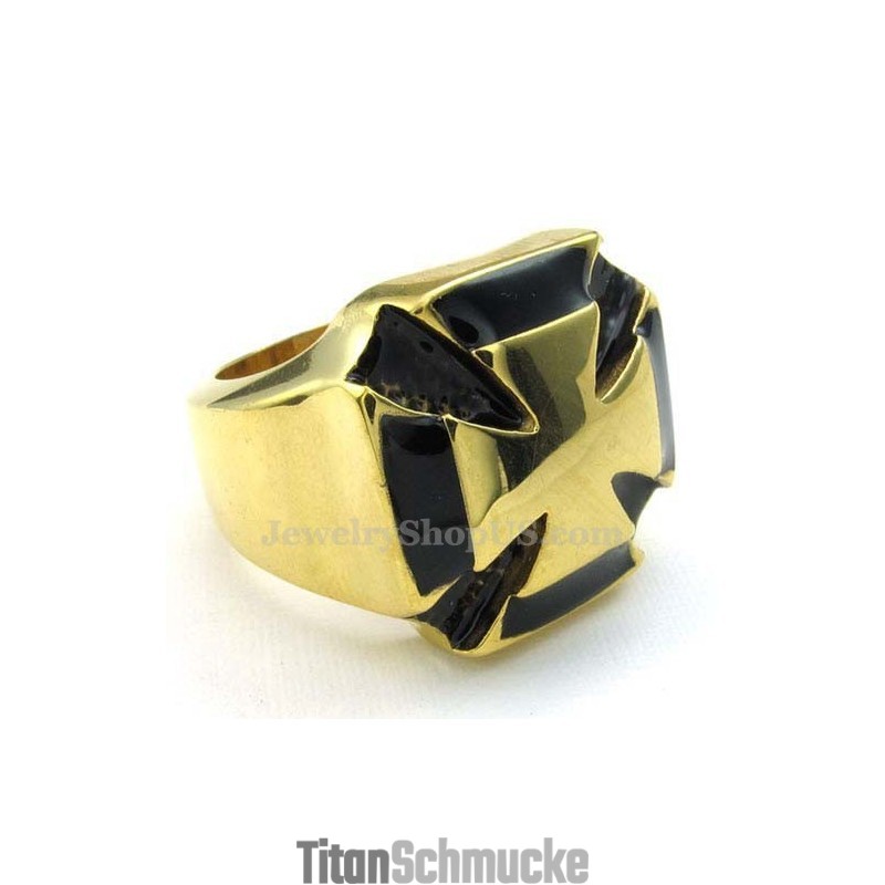 Gold-Titan-Kreuzring