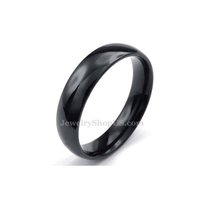 5 Mm Glatter Schwarzer Titanring