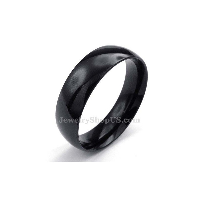 6 Mm Glatter Schwarzer Titanring