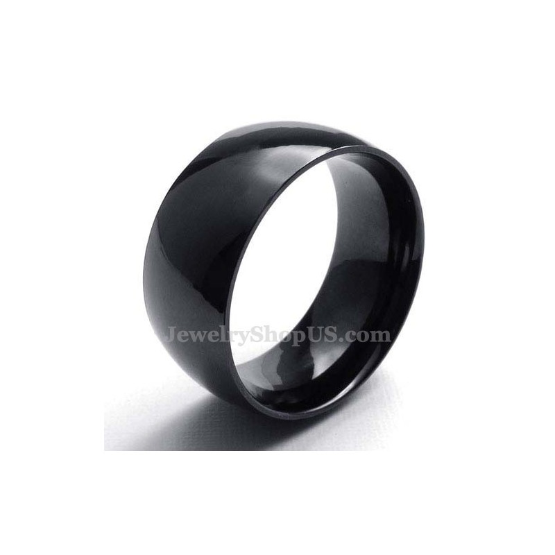 10 Mm Glatter Schwarzer Titanring
