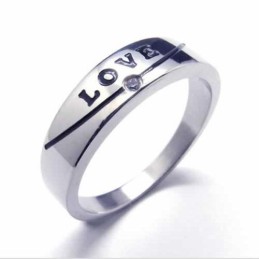 Love 5-Mm-Court-Bandring Aus Titan Mit Intarsien