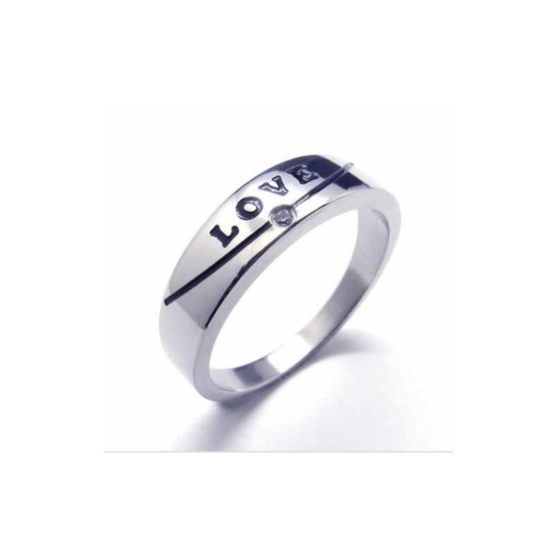 Love 5-Mm-Court-Bandring Aus Titan Mit Intarsien