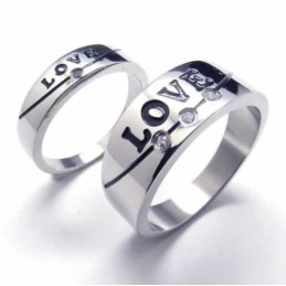 Love 5-Mm-Court-Bandring Aus Titan Mit Intarsien