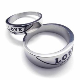 Love 5-Mm-Court-Bandring Aus Titan Mit Intarsien