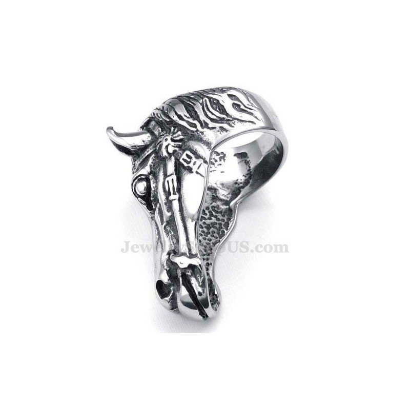 Titanring Mit Pferdekopf