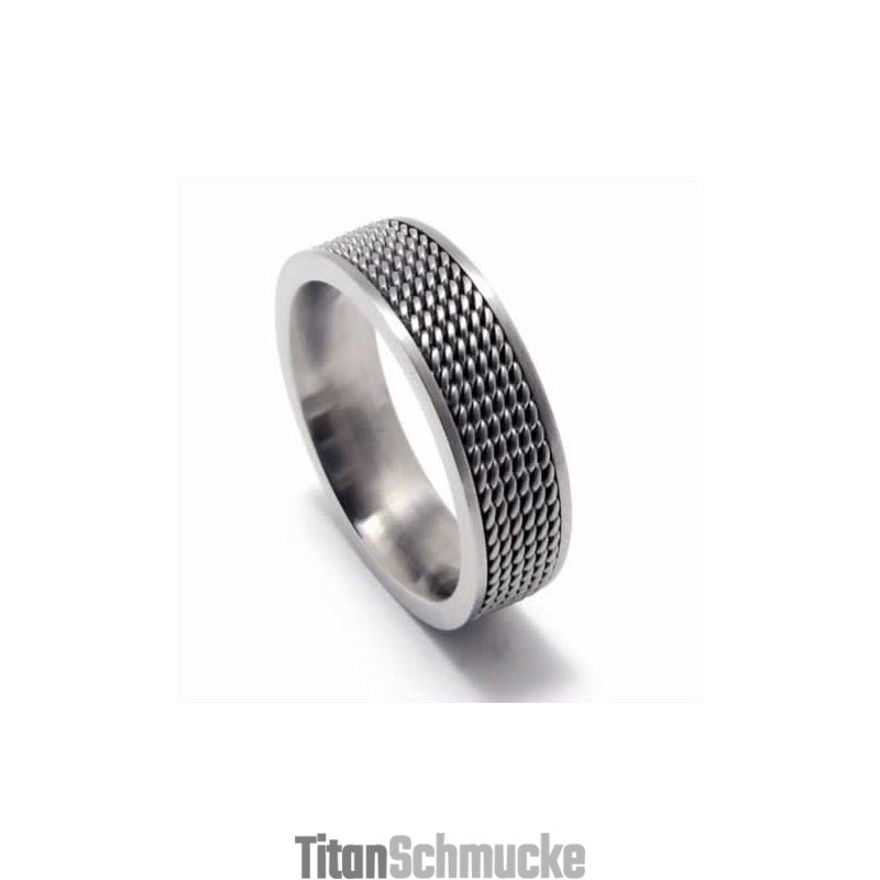 Meshed Herrenring Aus Titan, 8 Mm Meshed Herrenring Aus Titan, 8 Mm