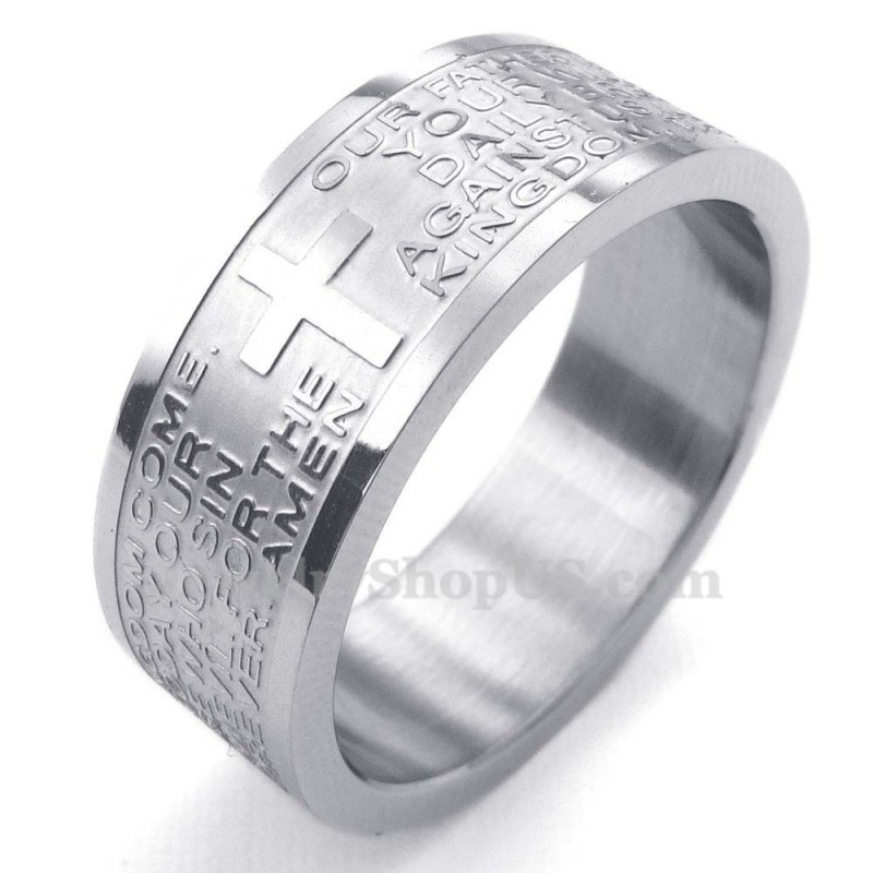 Titanring Mit Totenkopf Und Englischer Aufschrift