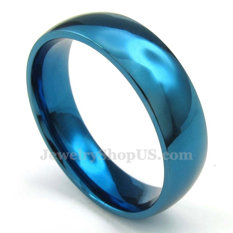 6 Mm Runder Blauer Titanring