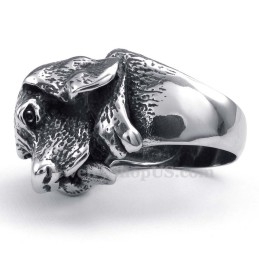 Titanring Mit Hundekopf