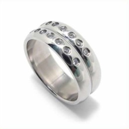 8 Mm Court-Band-Ring Aus Titan Mit