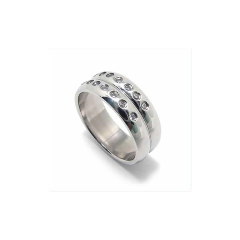 8 Mm Court-Band-Ring Aus Titan Mit