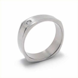 6 Mm Court-Band-Ring Aus Titan Mit