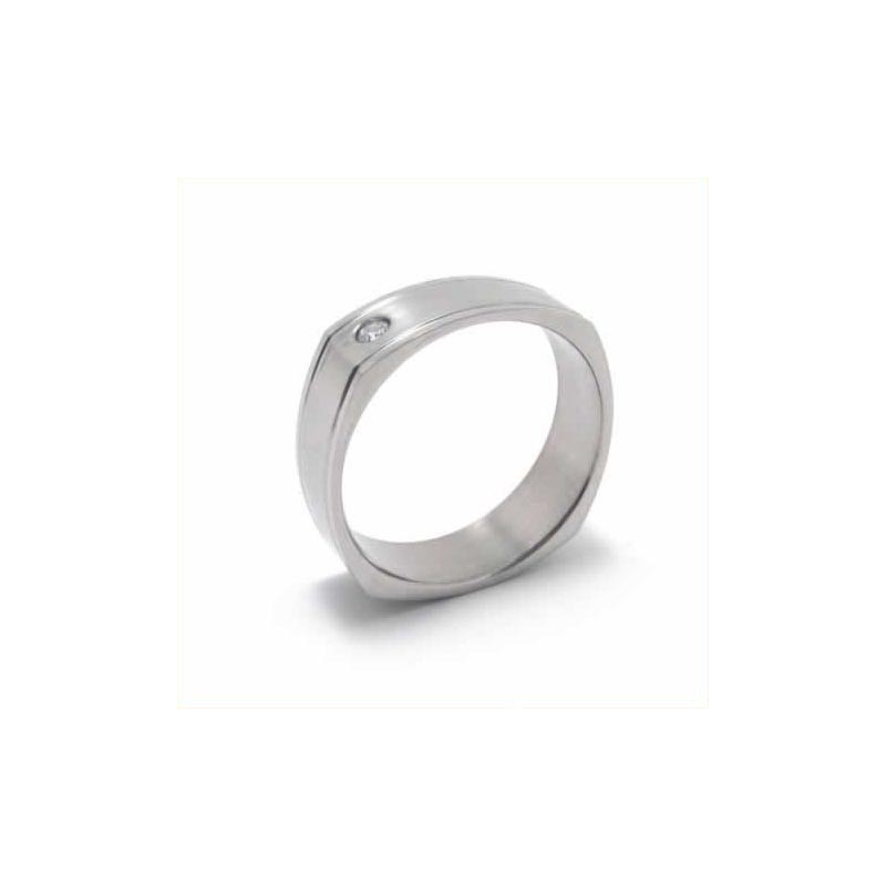 6 Mm Court-Band-Ring Aus Titan Mit