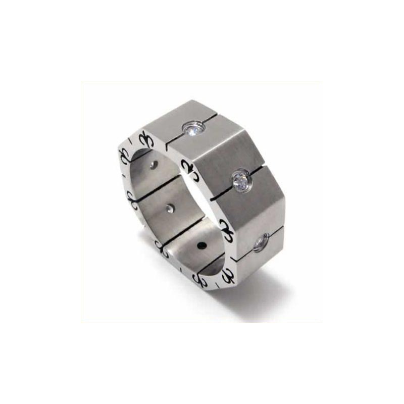 8 Mm Court-Band-Ring Aus Titan Mit