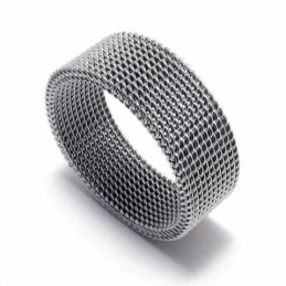 Meshed Unisex 8Mm Titanring