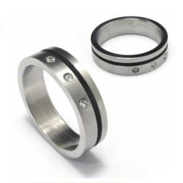 5-Mm-Bandring Aus Titan Und Schwarzem Emaille