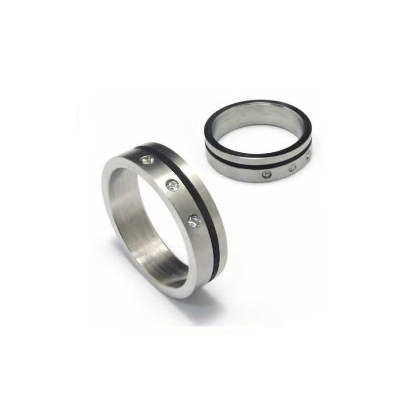 5-Mm-Bandring Aus Titan Und Schwarzem Emaille
