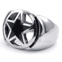 Titanring Mit Fünfzackigem Stern