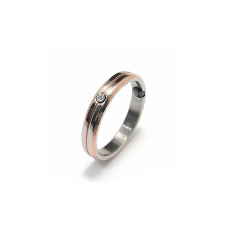 4 Mm Großer Court-Band-Ring Aus Titan Mit Und Goldeinlage