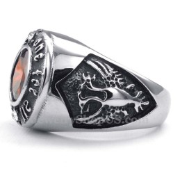 Titanring Mit Rotem Zirkon