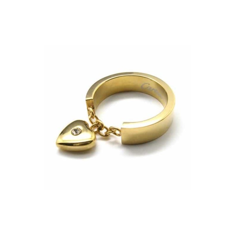 Diamantbesetzter 5-Mm-Herzring Aus Titan 18 Karat Gold