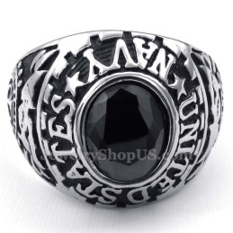 Titanring Mit Eingelegtem Schwarzem Zirkon
