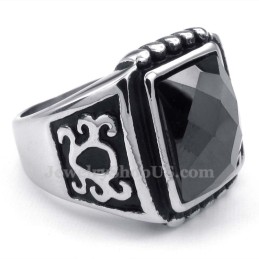 Titanring Mit Schwarzem Zirkon