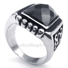 Titanring Mit Schwarzem Zirkon