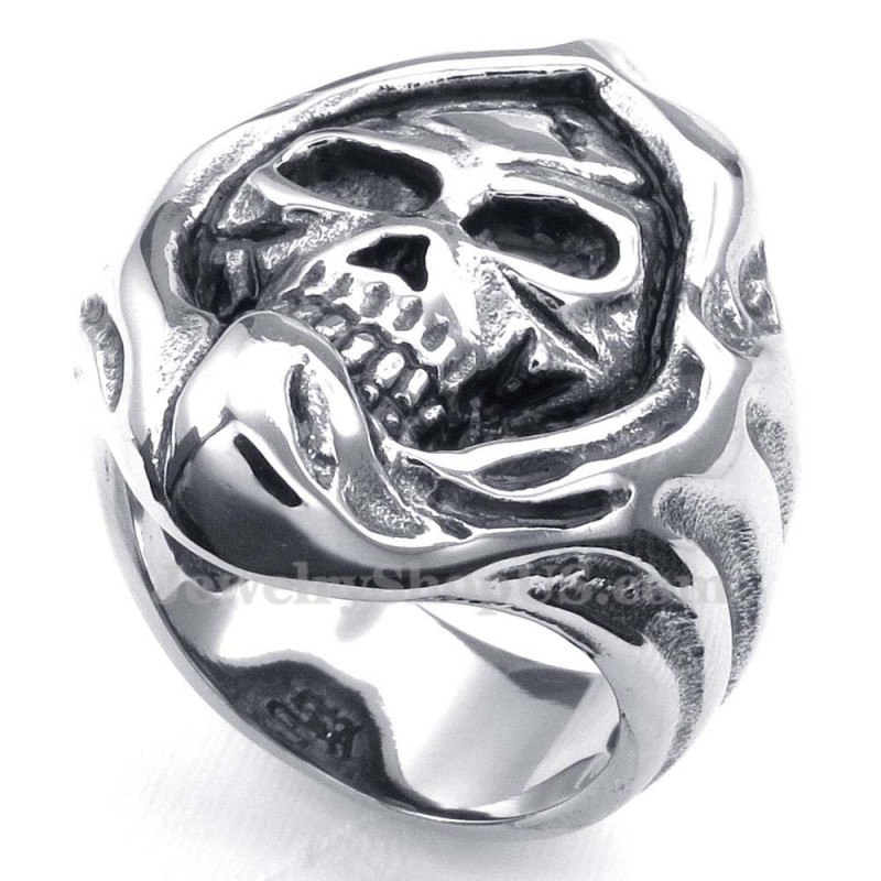 Totenkopfring Aus Titan