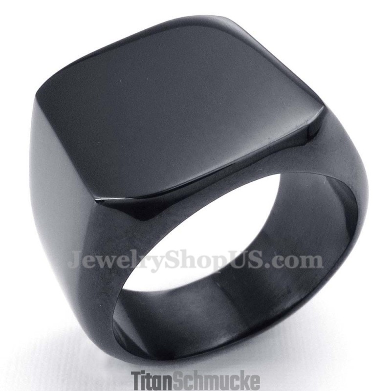 Glatter Herrenring Aus Schwarzem Titan Glatter Herrenring Aus Schwarzem Titan
