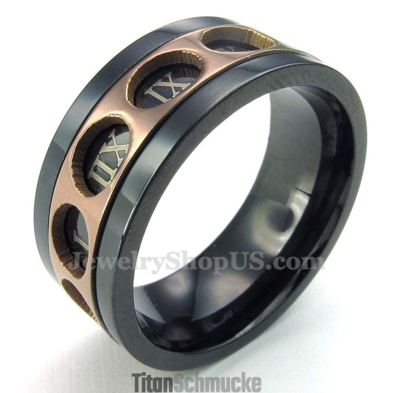Drehbarer Titanring Mit Römischen Ziffern