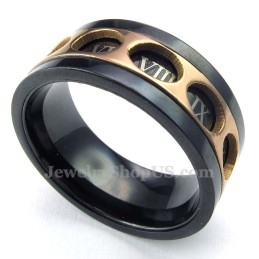 Drehbarer Titanring Mit Römischen Ziffern