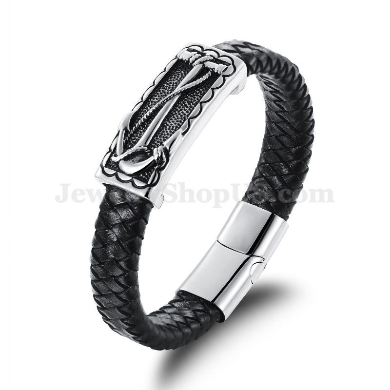 Exquisites Herren-Titan-Lederarmband C948 Exquisites Herren-Titan-Lederarmband C948