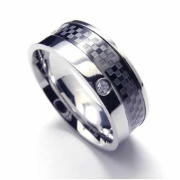 8 Mm Court-Band-Ring Aus Titan Mit