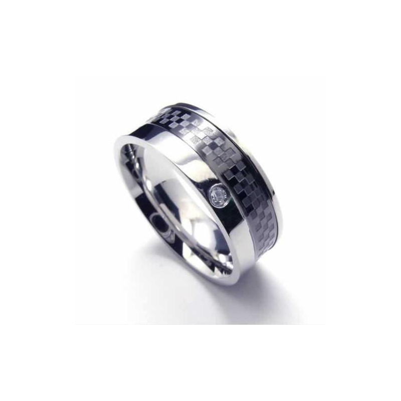 8 Mm Court-Band-Ring Aus Titan Mit