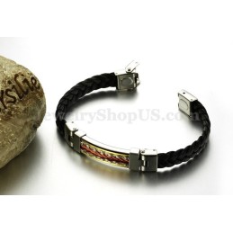 Persönlichkeit Herren Titan Leder Armband C817
