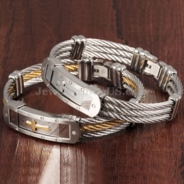 Klassisches Herren-Kreuzarmband Aus Titan C782